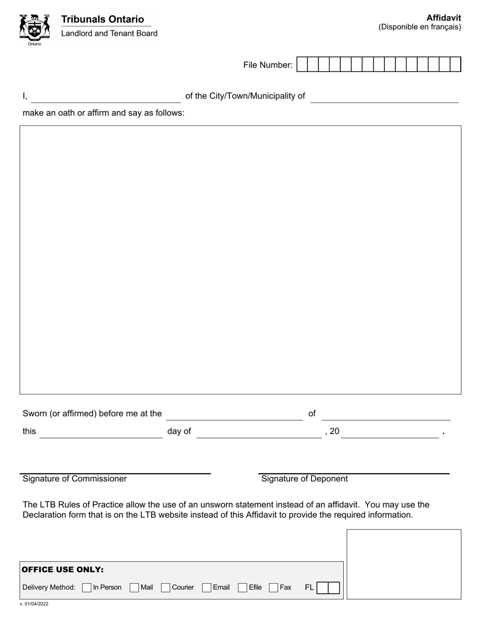 Ontario Canada Affidavit Download Fillable PDF 2018 2024 Templateroller   Affidavit Ontario Canada Print Big 