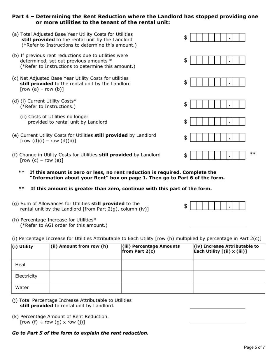 Information From Your Landlord About Utility Costs (One or More Utilities Are No Longer Provided in the Residential Complex) - Ontario, Canada, Page 5