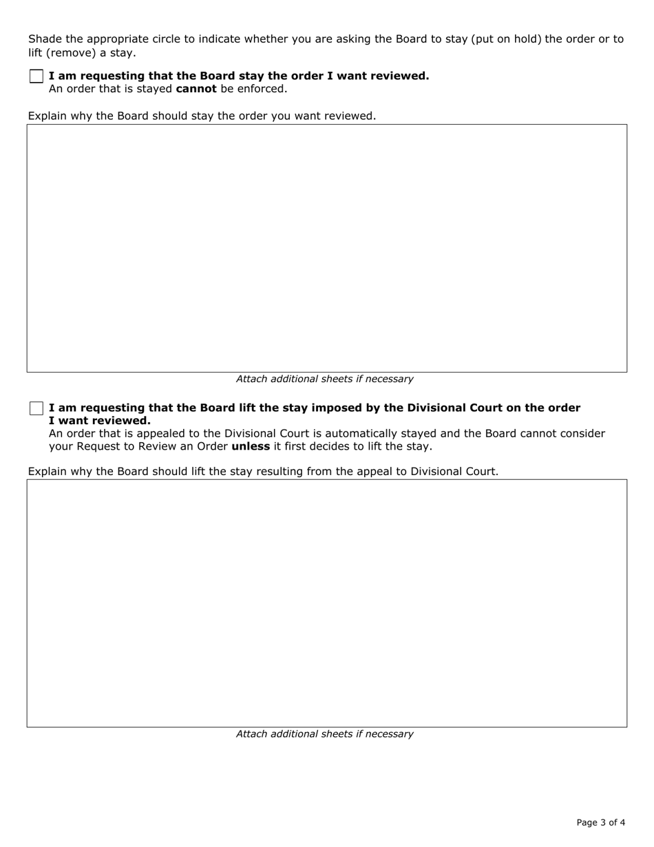 Request to Review an Order - Ontario, Canada, Page 4