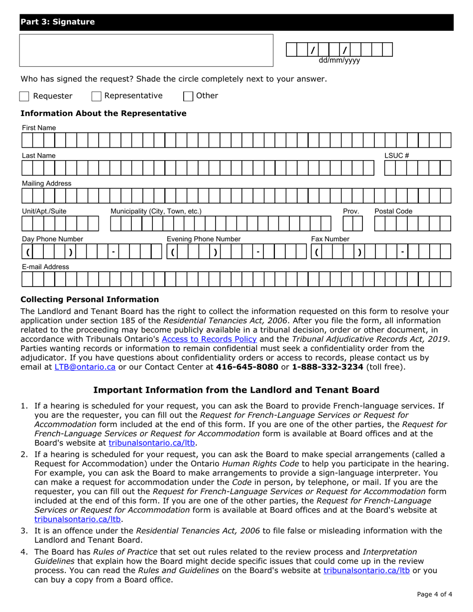 Request to Review an Order - Ontario, Canada, Page 5