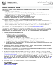 Document preview: Form T2 Application About Tenant Rights - Ontario, Canada