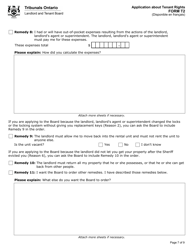 Form T2 Application About Tenant Rights - Ontario, Canada, Page 8