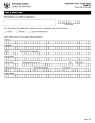 Form T2 Application About Tenant Rights - Ontario, Canada, Page 9