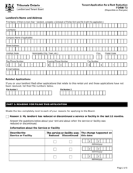 Form T3 Tenant Application for a Rent Reduction - Ontario, Canada, Page 3
