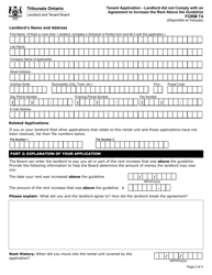 Form T4 Tenant Application - Landlord Did Not Comply With an Agreement to Increase the Rent Above the Guideline - Ontario, Canada, Page 3
