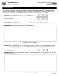 Form T6 &quot;Tenant Application About Maintenance&quot; - Ontario, Canada, Page 5