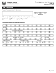 Form T6 &quot;Tenant Application About Maintenance&quot; - Ontario, Canada, Page 8