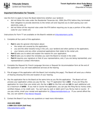 Form T7 &quot;Tenant Application About Suite Meters&quot; - Ontario, Canada