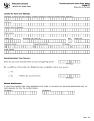 Form T7 &quot;Tenant Application About Suite Meters&quot; - Ontario, Canada, Page 3