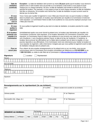 Forme N8 Avis De Resiliation De La Location Au Terme - Ontario, Canada (French), Page 2