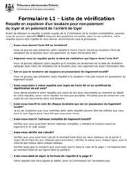 Forme L1 Requete En Expulsion D&#039;un Locataire Pour Non-paiement Du Loyer Et En Paiement De L&#039;arriere De Loyer - Ontario, Canada (French)