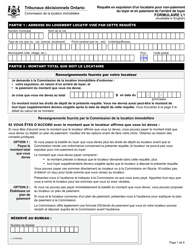 Forme L1 Requete En Expulsion D&#039;un Locataire Pour Non-paiement Du Loyer Et En Paiement De L&#039;arriere De Loyer - Ontario, Canada (French), Page 3