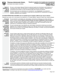 Forme L1 Requete En Expulsion D&#039;un Locataire Pour Non-paiement Du Loyer Et En Paiement De L&#039;arriere De Loyer - Ontario, Canada (French), Page 4