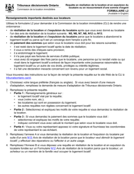 Forme L2 Requete En Resiliation De La Location Et En Expulsion Du Locataire Ou En Recouvrement D&#039;une Somme D&#039;argent - Ontario, Canada (French)