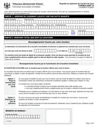 Forme L9 &quot;Requete En Paiement De L'arriere De Loyer&quot; - Ontario, Canada (French), Page 3