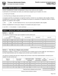 Forme L9 &quot;Requete En Paiement De L'arriere De Loyer&quot; - Ontario, Canada (French), Page 6