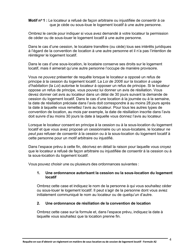 Instruction pour Forme A2 Requete En Vue D&#039;obtenir Un Reglement En Matiere De Sous-Location Ou De Cession De Logement Locatif - Ontario, Canada (French), Page 5