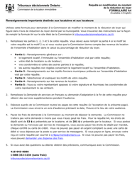 Document preview: Forme A4 Requete En Modification Du Montant De La Reduction Du Loyer - Ontario, Canada (French)