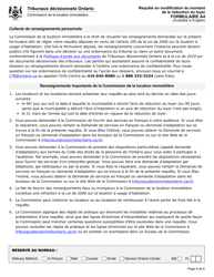 Forme A4 &quot;Requete En Modification Du Montant De La Reduction Du Loyer&quot; - Ontario, Canada (French), Page 6