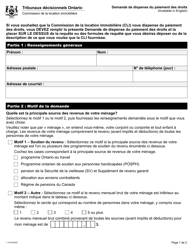 Document preview: Demande De Dispense Du Paiement DES Droits - Ontario, Canada (French)
