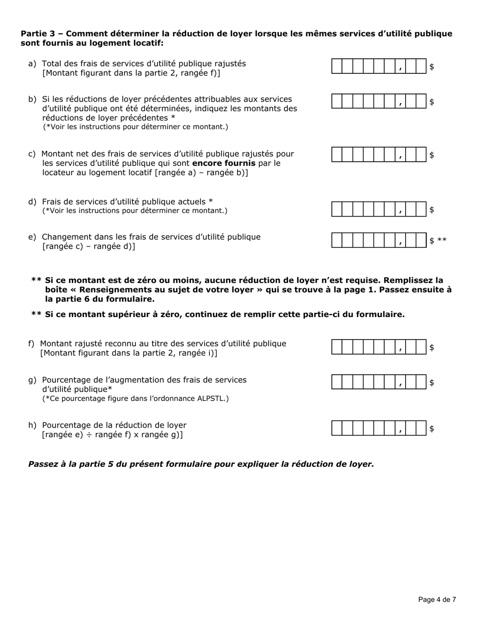 Renseignements De Votre Locateur Sur Les Frais De Services Dutilite Publique (Un Service Dutilite Ou Plus Ne Sont Plus Fournis Dans Lensemble Dhabitation) - Ontario, Canada (French), Page 4