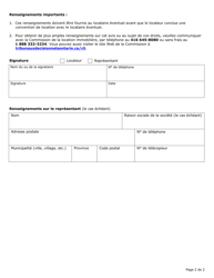 Renseignements Fournis Au Locataire Eventuel Concernant Les Compteurs Ou Compteurs Individuels - Ontario, Canada (French), Page 2