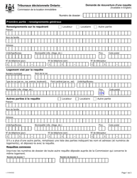 Document preview: Demande De Reouverture D'une Requete - Ontario, Canada (French)