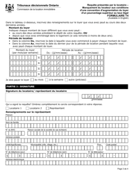 Forme T4 Requete Presentee Par Le Locataire - Manquement Du Locateur Aux Conditions D&#039;une Convention D&#039;augmentation Du Loyer D&#039;un Pourcentage Superieur Au Taux Legal - Ontario, Canada (French), Page 4