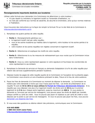 Document preview: Forme T6 Requete Presentee Par Le Locataire Concernant L'entretien - Ontario, Canada (French)