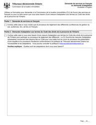 Forme T6 Requete Presentee Par Le Locataire Concernant L'entretien - Ontario, Canada (French), Page 10
