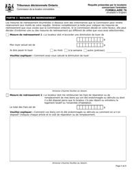 Forme T6 Requete Presentee Par Le Locataire Concernant L'entretien - Ontario, Canada (French), Page 5