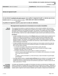 Document preview: Forme N9 Avis De Resiliation De La Location Donne Par Le Locataire - Ontario, Canada (French)