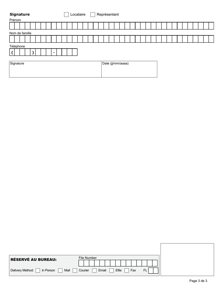 Forme N9 Avis De Resiliation De La Location Donne Par Le Locataire - Ontario, Canada (French), Page 3