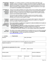 Forme N15 Avis De Resiliation De La Location Donne Par Le Locataire Par Crainte De Violence Sexuelle Ou Familiale Et De Mauvais Traitements - Ontario, Canada (French), Page 2