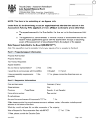 Late Appeal Request Form - Ontario, Canada
