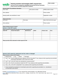 Form 10584A Hearing Assistive Technologies (Hat) Request Form - Ontario, Canada, Page 2