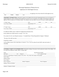 Form MDHS-CSE-675 Application for Child Support Services - Mississippi
