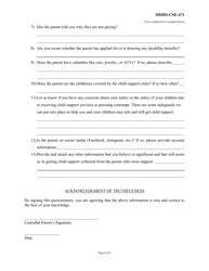 Form MDHS-CSE-471 Custodial Parent Questionnaire to Support a Contempt Action Against a Parent Who Owes Support - Mississippi, Page 3