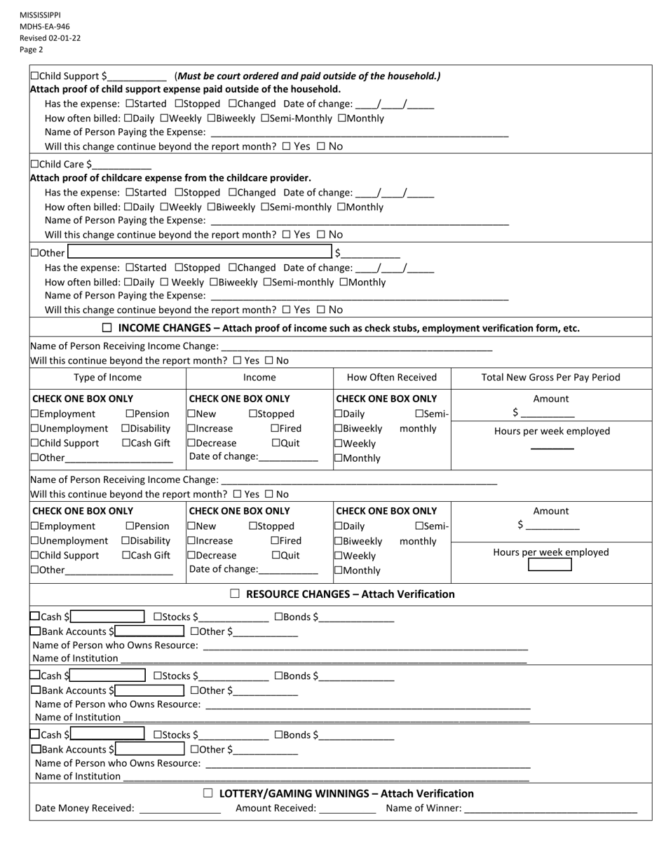 Form Mdhs Ea 946 Fill Out Sign Online And Download Fillable Pdf Mississippi Templateroller 0365