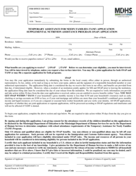Form MDHS-EA-900 &quot;Temporary Assistance for Needy Families (TANF) Application/Supplemental Nutrition Assistance Program (Snap) Application&quot; - Mississippi