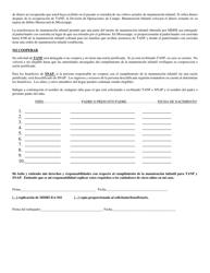 Formulario MDHS-EA-941 Aviso De Cumplimiento De Manutencion Infantil - Mississippi (Spanish), Page 2