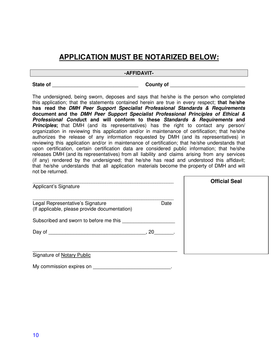 Training Application - Certified Peer Support Specialist Professional - Young Adult (Cpssp-Y) - Mississippi, Page 10