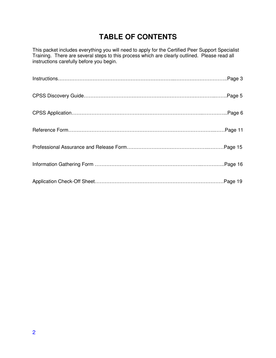 Training Application - Certified Peer Support Specialist Professional - Young Adult (Cpssp-Y) - Mississippi, Page 2