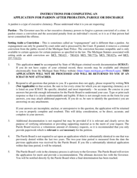 Document preview: Instructions for Form CFJ-515A Application for Pardon After Probation, Parole or Discharge - Michigan