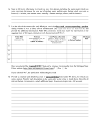 Form CFJ-515A Application for Pardon After Probation, Parole or Discharge - Michigan, Page 2