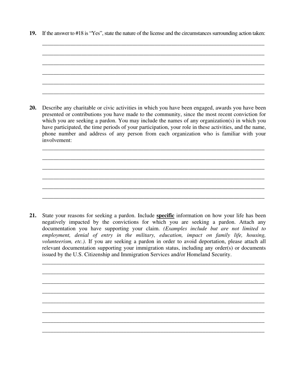 Form CFJ-515A Application for Pardon After Probation, Parole or Discharge - Michigan, Page 5