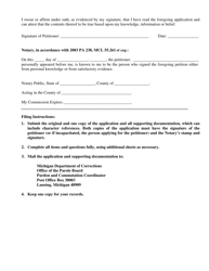 Form CFJ-515A Application for Pardon After Probation, Parole or Discharge - Michigan, Page 6