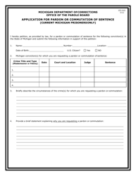 Form CFJ-515 Application for Pardon or Commutation of Sentence (Current Michigan Prisoners Only) - Michigan, Page 3