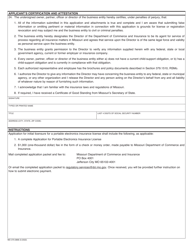 Form MO375-0868 Application for Portable Electronics Insurance License (Vendor With More Than Ten (10) Locations) - Missouri, Page 3