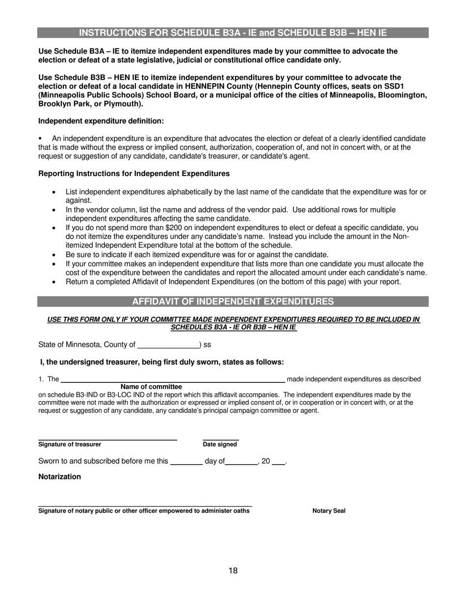 Report of Receipts and Expenditures for Independent Expenditure Committees and Funds - Minnesota, Page 18